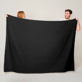 Zwarte Fleece Deken met Grijze Naam Herhaald