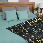 Zwarte Fleece Deken met Kleurnamen en Kleuren