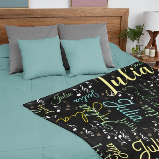 Zwarte Fleece Deken met Kleurnamen en Kleuren