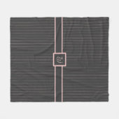 Zwarte fleece deken met roze strepen (Voorkant (Horizontaal))