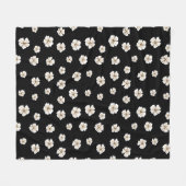 Zwarte fleece met bloemendessin (3 maten) deken (Voorkant (Horizontaal))