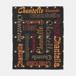 Zwarte flens Blanket naam Collage Night Star Fleece Deken