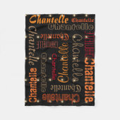 Zwarte flens Blanket naam Collage Night Star Fleece Deken (Voorkant)