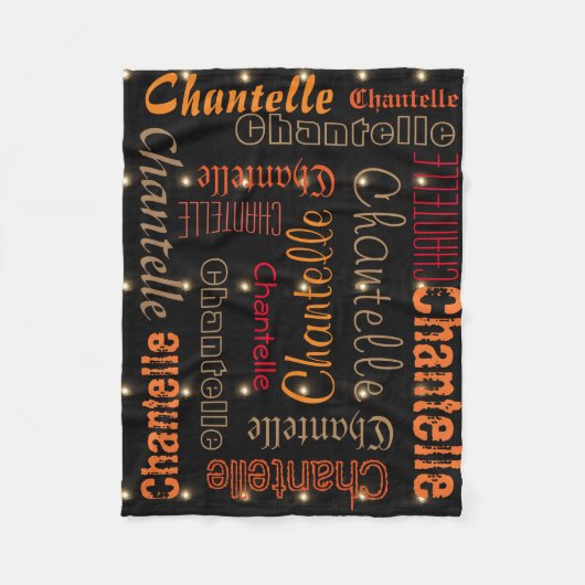 Zwarte flens Blanket naam Collage Night Star Fleece Deken (Voorkant)