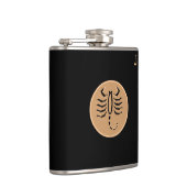 Zwarte fles met monogram - Zodiac - Schorpioen Heupfles (Rechts)