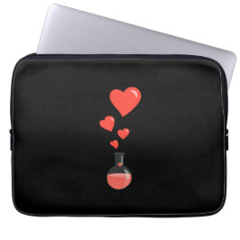 Zwarte flesje met hartenbeek Valentijnsdag 15 inch Laptop Sleeve