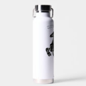 Zwarte flesje voor wilde paarden - Jouw tekst Waterfles (Voorkant)