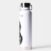 Zwarte flesje voor wilde paarden - Jouw tekst Waterfles (Achterkant)