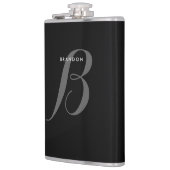 Zwarte flessen met monogram voor mannen 8oz heupfles (Links)