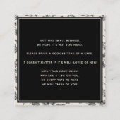 zwarte flessenboeken voor Baby Vierkante Visitekaartje (Achterkant)