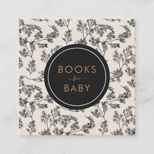 zwarte flessenboeken voor Baby Vierkante Visitekaartje (Voorkant)