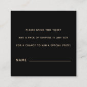  zwarte flessendoppervlak Raffle Cream Vierkante Visitekaartje (Achterkant)