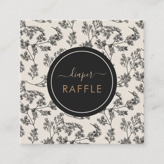  zwarte flessendoppervlak Raffle Cream Vierkante Visitekaartje (Voorkant)