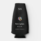 zwarte flessenkoeler met naam of merk flesjeskoeler (Voorkant)