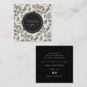 Zwarte  flessenpatronen Hartelijk dank Vierkante Visitekaartje (Voorkant / Achterkant)