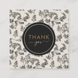 Zwarte  flessenpatronen Hartelijk dank Vierkante Visitekaartje