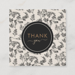Zwarte  flessenpatronen Hartelijk dank Vierkante Visitekaartje