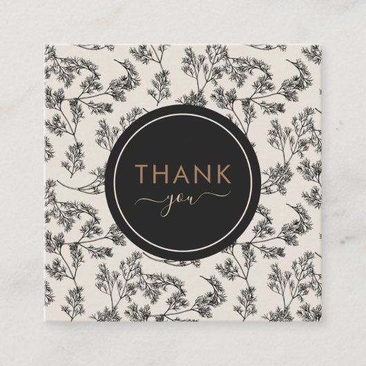 Zwarte  flessenpatronen Hartelijk dank Vierkante Visitekaartje (Voorkant)