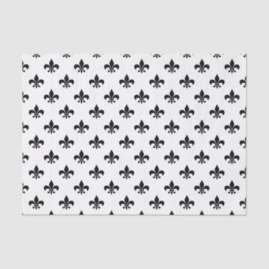 Zwarte Fleur-de-lis op Wit Tissuepapier (Voorkant)