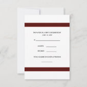 Zwarte Fleur De Lis Rood Lint RSVP Kaart (Achterkant)