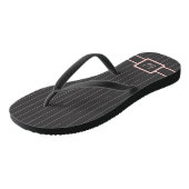 Zwarte Flip Flops met Roze Pinstrepen (Schuin)
