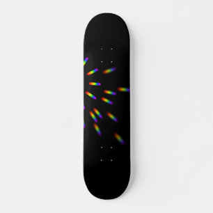 Zwarte flits van lichte regenboog, esthetisch persoonlijk skateboard