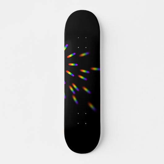 Zwarte flits van lichte regenboog, esthetisch persoonlijk skateboard (Voorkant)