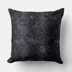 zwarte flora Damask Dark Paars Pattern Kussen