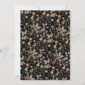 Zwarte Floral Afstuderen Kaart (Achterkant)