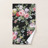 Zwarte  Floral Bath-handdoekset Bad Handdoek (Handdoek)
