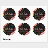 Zwarte Floral Body Butter Labels (Vel)