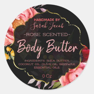 Zwarte Floral Body Butter Labels