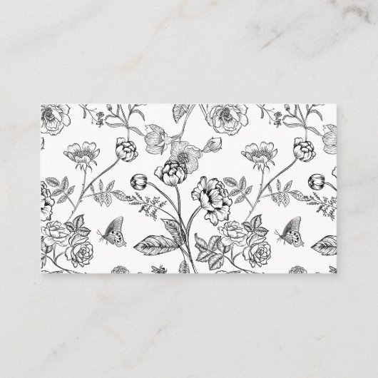  zwarte Floral: een bericht over de weddenschap me Informatiekaartje (Achterkant)