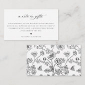  zwarte Floral: een bericht over de weddenschap me Informatiekaartje (Voorkant / Achterkant)