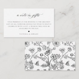  zwarte Floral: een bericht over de weddenschap me Informatiekaartje