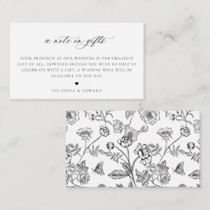  zwarte Floral: een bericht over de weddenschap me Informatiekaartje