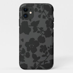 Zwarte Floral iPhone 5S-draagtas 11 Hoesje