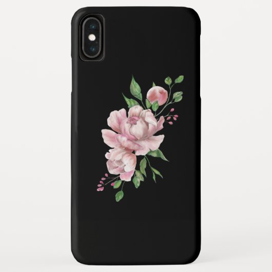 Zwarte Floral iPhone draagtas Case-Mate iPhone Case (Achterkant)