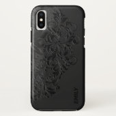 Zwarte  Floral Lace Case-Mate iPhone Case (Achterkant)