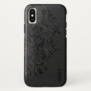 Zwarte  Floral Lace Case-Mate iPhone Case