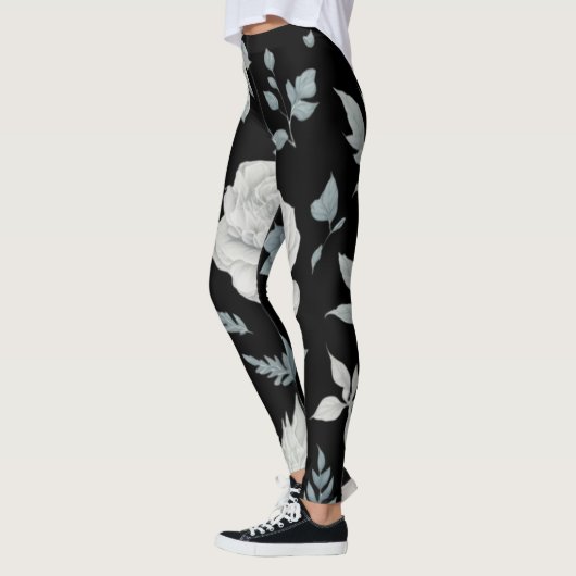 Zwarte Floral-Leggings Leggings (Links)