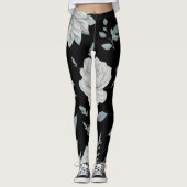 Zwarte Floral-Leggings Leggings (Voorkant)
