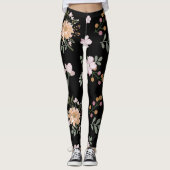 Zwarte Floral-Leggings Leggings (Voorkant)