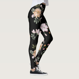 Zwarte Floral-Leggings Leggings