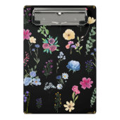 zwarte Floral Mini Klembord (Voorkant)