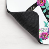 Zwarte Floral Modern Ampersand Chic Rustin Land Muismat (Hoek)