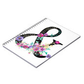 Zwarte Floral Modern Ampersand Chic Rustin Land Notitieboek (Linkerzijde)