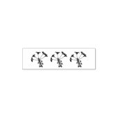 Zwarte Floral op wit Zelfinktende Stempel (Design)