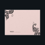 Zwarte Floral Peacock Elegant Wedding Party Plaatskaartje<br><div class="desc">Ontworpen door: fat*fa*tin. Eenvoudig aan te passen met uw eigen tekst,  foto of afbeelding. Voor douaneverzoeken,  te contacteren gelieve vet*fa*tin direct. Aangepaste kosten zijn van toepassing op www.zazzle.com/fat_fa_tin www.zazzle.com/color_therapy www.zazzle.com/fatfatin_blue_knot www.zazzle.com/fatfatin_red_knot www.zazzle.com/fatfatin_box www.zazzle.com/fatfatin_ink</div>