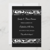 Zwarte Floral Photo Elopement Announcement-kaarten Aankondiging (Achterkant)